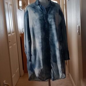 We The Free Chain Of Command Acid Wash Denim Streetwear Mini oversized small